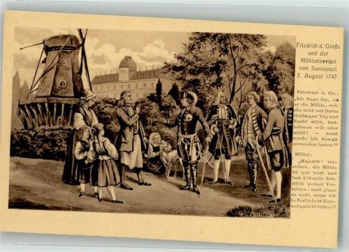 Potsdam Der preußische König mit dem Windmühlen-Besitzer von Sanssouci