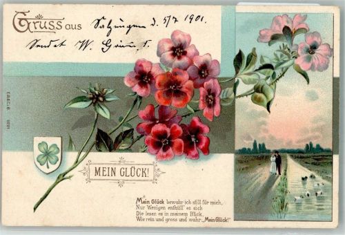 1901 Mein Glück E.B. u. C.i.B. 9221 Bahnpost Zug 462 5.7.01