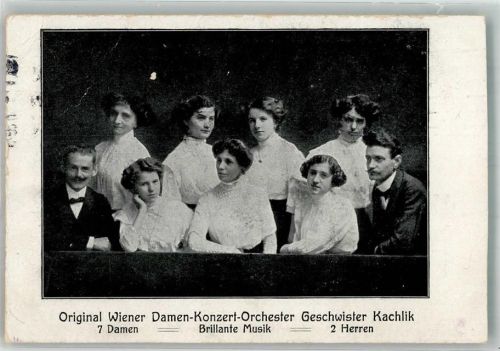 1912 Original Wiener Damen-Konzert-Orchester Geschwister Kachlik Maschinenstempel