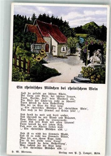 Text des Liedes Ein rheinisches Mädchen bei rheinischem Wein von Mertens