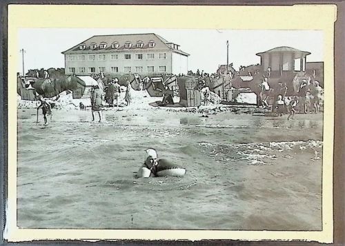 Duhnen Foto montiert auf Karton Strandleben Fotograf Otto Schulze