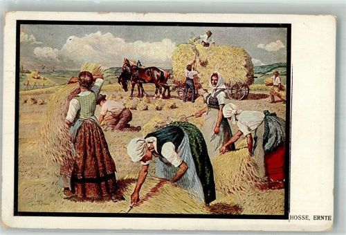 1911 sign. Hosse Bauern bei der Ernte