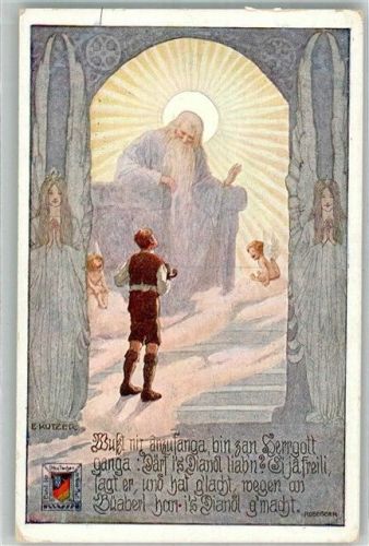 Szene von Rosegger mit Herrgott und Engel Humor Bund der Deutschen im Verein Südmark Nr. 51