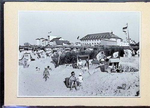 Duhnen Foto montiert auf Karton Strandleben Fotograf Otto Schulze