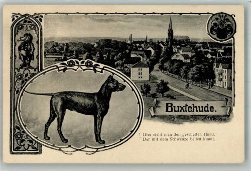 Buxtehude Humor Hier sieht man d. gescheiten Hund d.m.d. Schwanz bellen kunnt