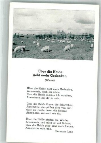 Hermann Löns Gedicht Über d. Heide geht mein Gedanke