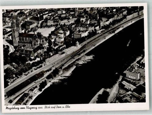 Magdeburg Fliegeraufnahme Dom Elbe