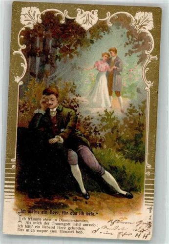 1903 Jugendstil Ich weiß ein Herz für das ich bete