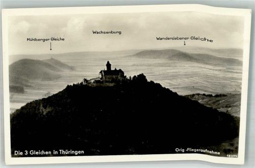 Wachsenburg Fliegeraufnahme Die 3 gleichen in Thüringen Mühlberger Gleiche Wachsenburg Wanderslebener Gleiche