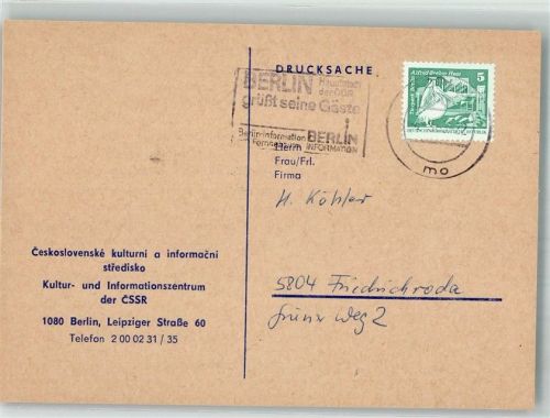 Berlin Mitte Schallplattenring Kultur u. Informationszentrum d. CSSR