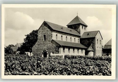 65375 W6227 Mittelheim , Rheingau Foto AK Kirche St. Aegidius