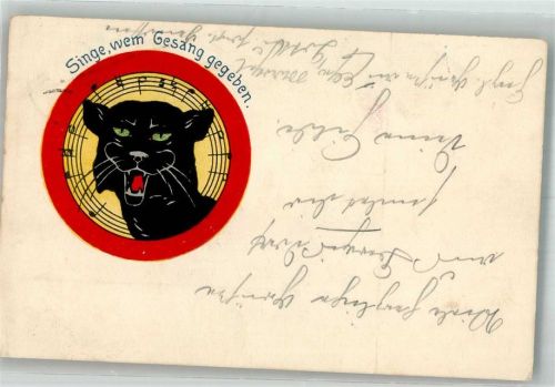1919 Puma im Kreis aus Notenschlüsseln Singe wem Gesang gegeben