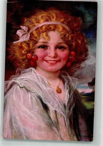 1920 Rothaariges Mädchen mit Kirschen im Haar