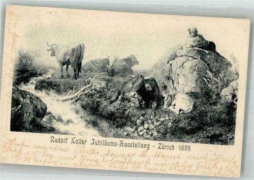 Zürich sign. Koller Rudolf Hirtin Jubiläums Ausstellung 1898