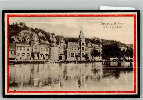Dinant 1915 Schwarz-Weiß-Rot Rathaus Postamt Feldpost WK I Inf.Div. Nr. 23