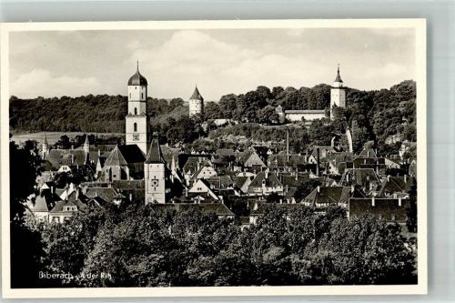 Biberach Panorama der Stadt mit Kirche St. Martin Gigelturm und Weisser Turm