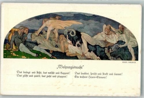 Leipzig sign. Georgi Walpurgisnacht Gemälde in Auerbachs Keller