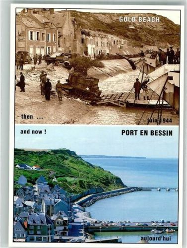 Port-en-Bessin-Huppain Hafen Gold Beach 1944 und heute