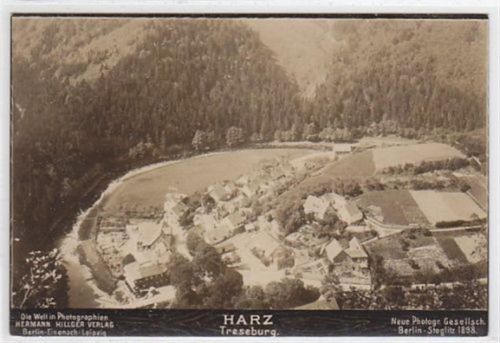 Treseburg Panorama von Treseburg / Harz. Neue Photogr. Gesellschaft Berlin-Steglitz 1898. Die Welt in Photographien Hermann Hillger Verlag Berlin-Eisenach-Leipzig ungelaufen Gut erhalten.