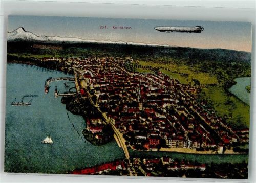 Konstanz Vogelschau der Stadt mit Münster Unserer Lieben Frau