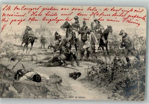 1901 sign. Le Dru Tod des französischen Generals Louis Charles Antoine Desaix während der Schlacht bei Marengo Adelskorrespondenz