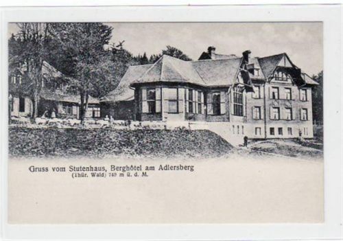 Gruß vom Stutenhaus, Berghotel am Adlersberg i. Thür. Wald. ungelaufen handschriftliches Datum von 1910. Top Erhaltung.