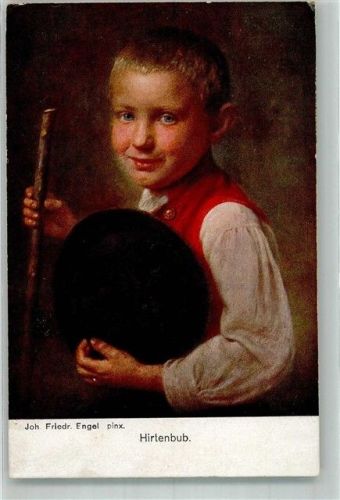 sign. Engel Joh. Friedr. Hirtenbub Münchener Kunst Nr. 224