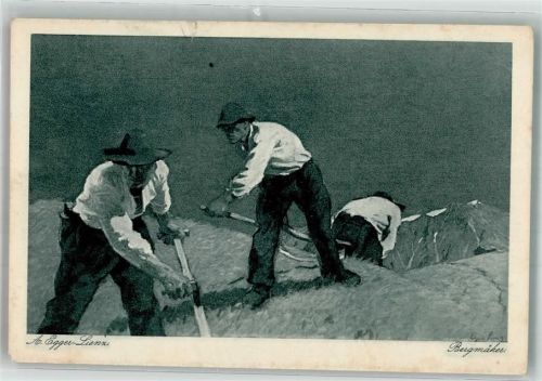 1918 sign. Egger Bergmähen Künstlerkarte Verlag Wiechmann Nr. 253
