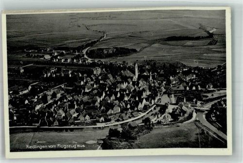 Riedlingen Fliegeraufnahme des Ortes mit Stadtpfarrkirche St. Georg