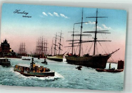 Hamburg Strandquai Segelschiffe