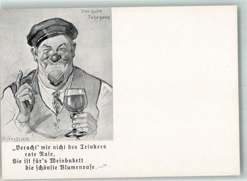Wein sign. Hoeseler Karikatur