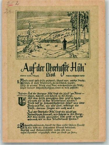 Text des Liedes Auf der Oberhofer Höh von Müller/Roth Ski Verlag Straub & Fischer