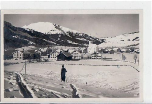 Tannheim mit Wannenjoch im Winter gelaufen von 1931. Gute Erhaltung.