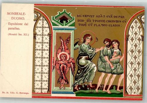 Monreale Mosaik aus dem XII. Jahrhundert Vertreibung aus dem Paradies in der Kathedrale