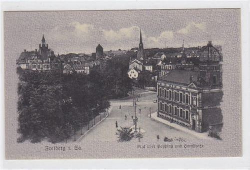 Freiberg Freiberg in Sachsen. Blick über den Postplatz Hornstraße. Ungelaufen. Gute Erhaltung.