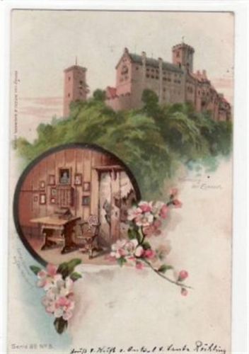 Wartburg Wartburg bei Eisenach i. Thür. Gesamtansicht Lutherzimmer gelaufen 1900. Gute Erhaltung.