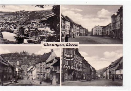 Wasungen a.d. Werra mit verschiedenen Abbildungen. ungelaufen aber frankiert. Gute Erhaltung.