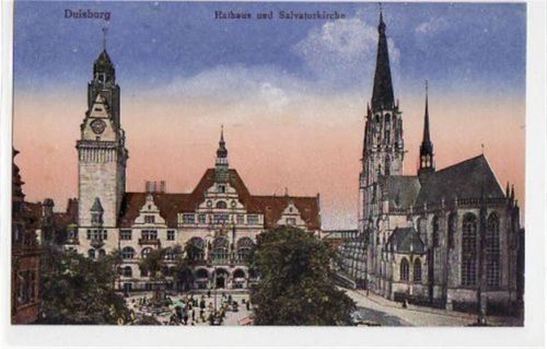 Duisburg Duisburg mit Rathaus und Salvatorkirche ungelaufen Top Erhaltung.