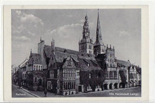 Lemgo mit Rathaus gelaufen, mit Marke und Stempel von 1940. Gute Erhaltung.