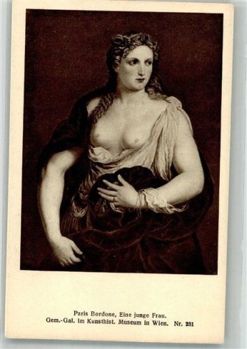 Wien sign. Bordone, Paris Eine junge Frau im Kunsthistorischen Museum