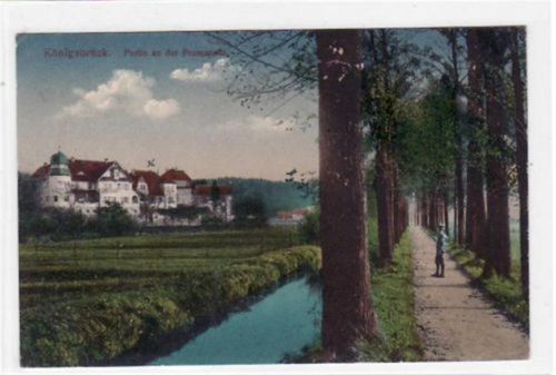 Königsbrück Königsbrück mit Partie an der Promenade. Feldpost, mit Stempel von 1918. Gute Erhaltung.