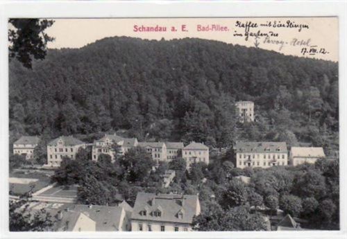 Bad Schandau Bad Schandau mit Bad Allee. ungelaufen handschriftliches Datum von 1912. Gute Erhaltung.