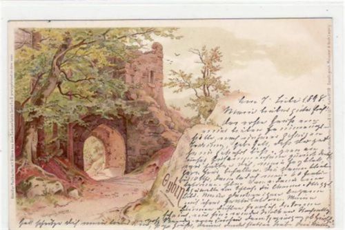 Kurort Oybin Oybin, Künstlerkarte mit Burgtor gelaufen von 1912. Gute Erhaltung.
