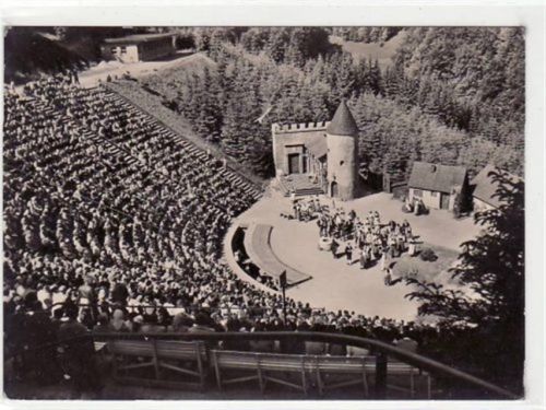 Steinbach - Langenbach i. Thür. mit " Das Meininger Theater " ungelaufen kleiner Knick oben links und rechts, sonst gut erhalten.