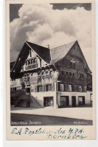 Dornbirn Rotes Haus gelaufen von 1942. Gute Erhaltung.