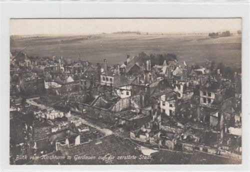 Gerdauen Gerdauen / Schelesnodoroschny. Blick vom Kirchturm auf die zerstörte Stadt ungelaufen Top Erhaltung.