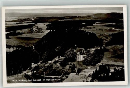 Kronach 1937 Fliegeraufnahme vom Kreuzberg mit Kreuzbergkapelle