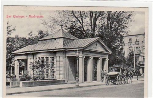 Bad Kissingen. Teilansicht Maxbrunnen Pferdekutsche gelaufen. Top Erhaltung.