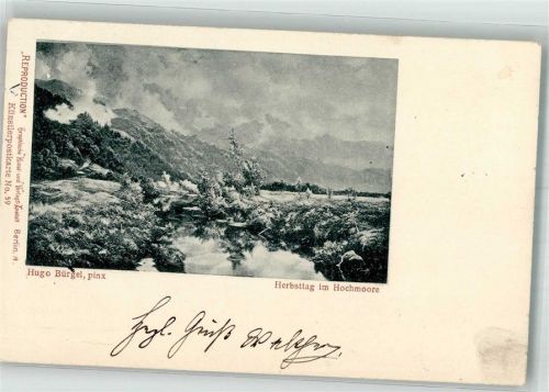 1898 sign. Bürgel, Hugo Herbsttag im Hochmoore Adelskorrespondenz