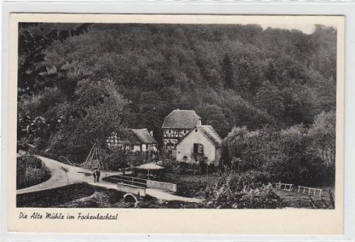 Die Alte Mühle im Fockenbachtal gelaufen, 1951 kleiner Knick oben links, sonst gut erhalten